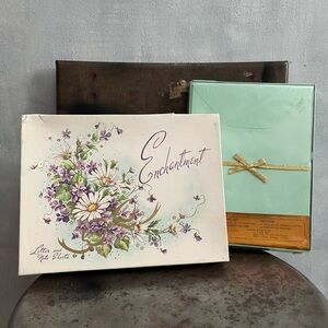 Vintage Stationary Lot Floral & Mint Green